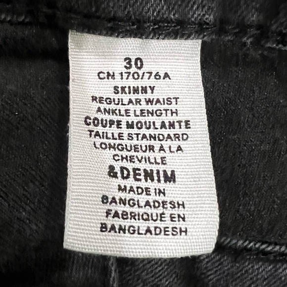 H&M &denim Black Regular Waist Ankle Skinny Jeans size 30 Women's - Picture 2 of 5